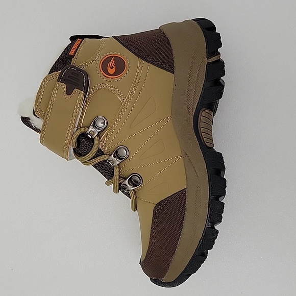 Kids Warm Snow Boots Outdoor Insulated Fur Lined Waterproof Ankle Shoes - Picture 3 of 11